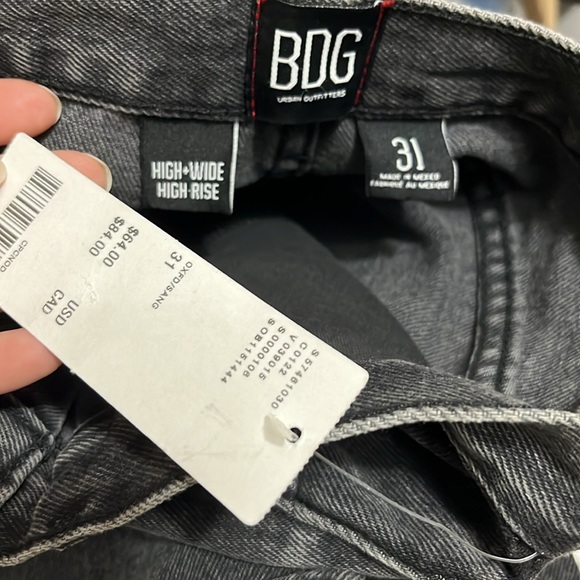 Urban Outfitters BDG High Waisted Wide Leg Jean color washed black - Picture 3 of 6